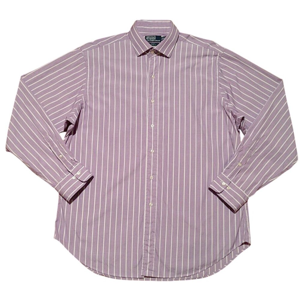 NEW Polo Ralph Lauren Regent Dress Shirt! 16 or 17 Long Classic Fit Purple Strip